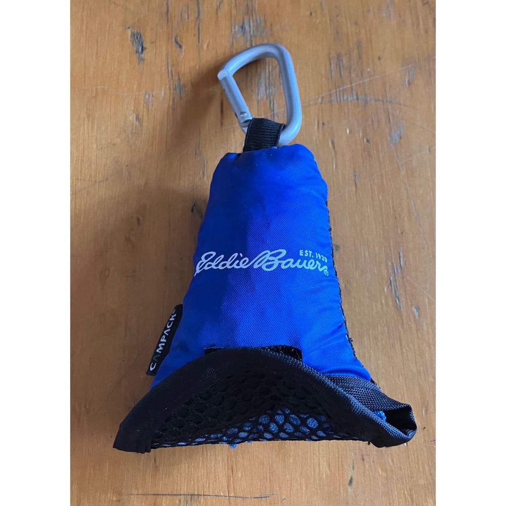 Eddie Bauer Campack Travel Towel Blue Quick Dry Microfiber Carabiner